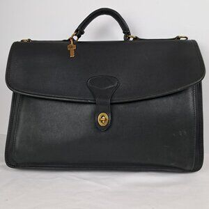 Jack Georges Black Saddle Leather Brief Case